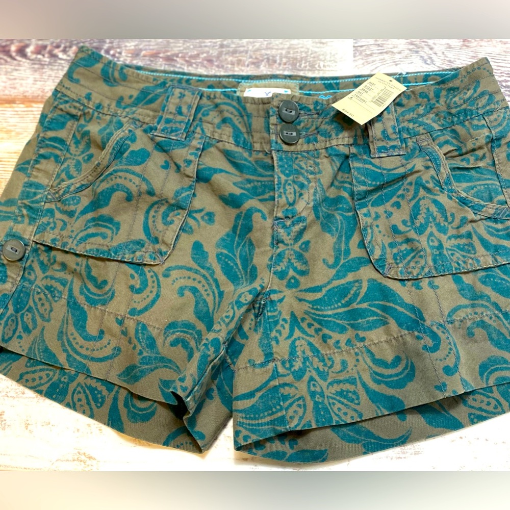 Floral Teal and Brown Women Shorts